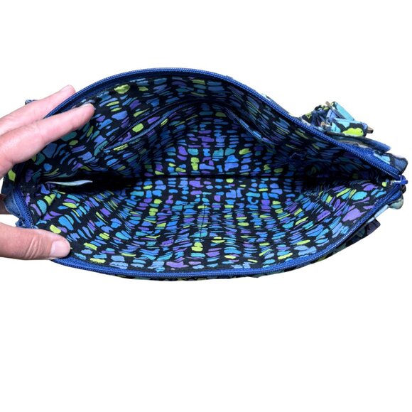 Vera Bradley Crossbody Hipster Shoulder Bag Indigo Pop Pattern - Picture 7 of 8